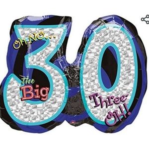 2 Anagram - Oh No 30Th Birthday Shaped Balloons